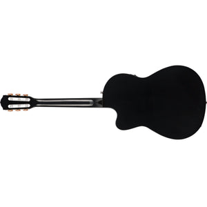 Fender CN-140SCE Classical Nylon Acoustic Guitar Black w/ Cutaway, Pickup & Case - 0970264306