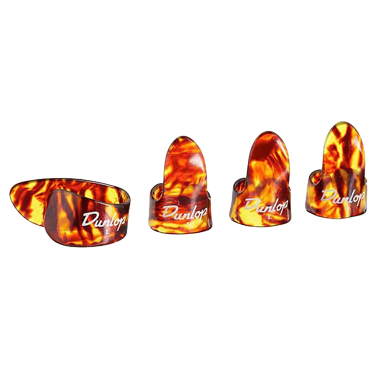 Jim Dunlop Large Shell Guitar Thumbpick & Fingerpick Player Pack (1x Thumb, 3x Finger Picks) - JPTFLS