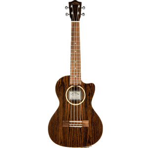 Lanikai Figured Bocote Thinbody Tenor Ukulele Natural Satin Uke w/ Pickup & Deluxe Gig Bag