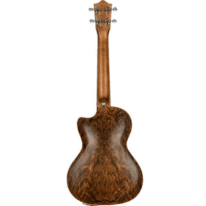 Lanikai Figured Bocote Thinbody Tenor Ukulele Natural Satin Uke w/ Pickup & Deluxe Gig Bag