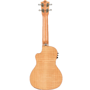 Lanikai Flamed Maple Series Concert Ukulele Natural Satin Uke w/ Pickup & Deluxe Gig Bag