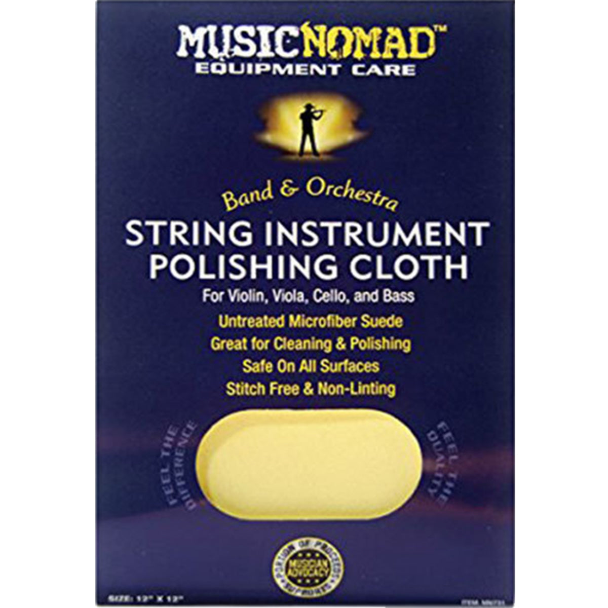 Music Nomad MN731 Untreated Polish Cloth For Violins, Viola, Cello &amp; Bass 12x12inch