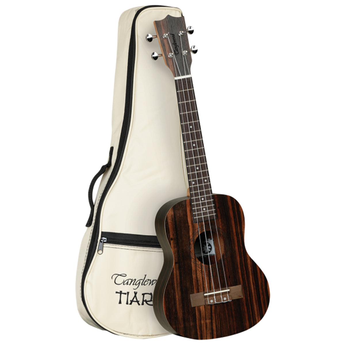 Tanglewood TWT19 Tiare Tenor Ukulele All Figured Ebony Uke w/ Bag