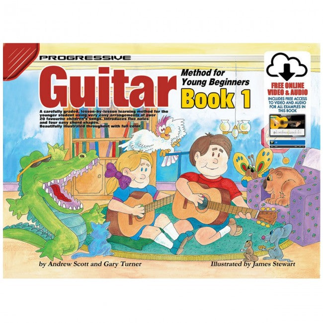 Progressive Books 18322 Young Beginner Guitar Book 1 Free CD & DVD KPYG1CP