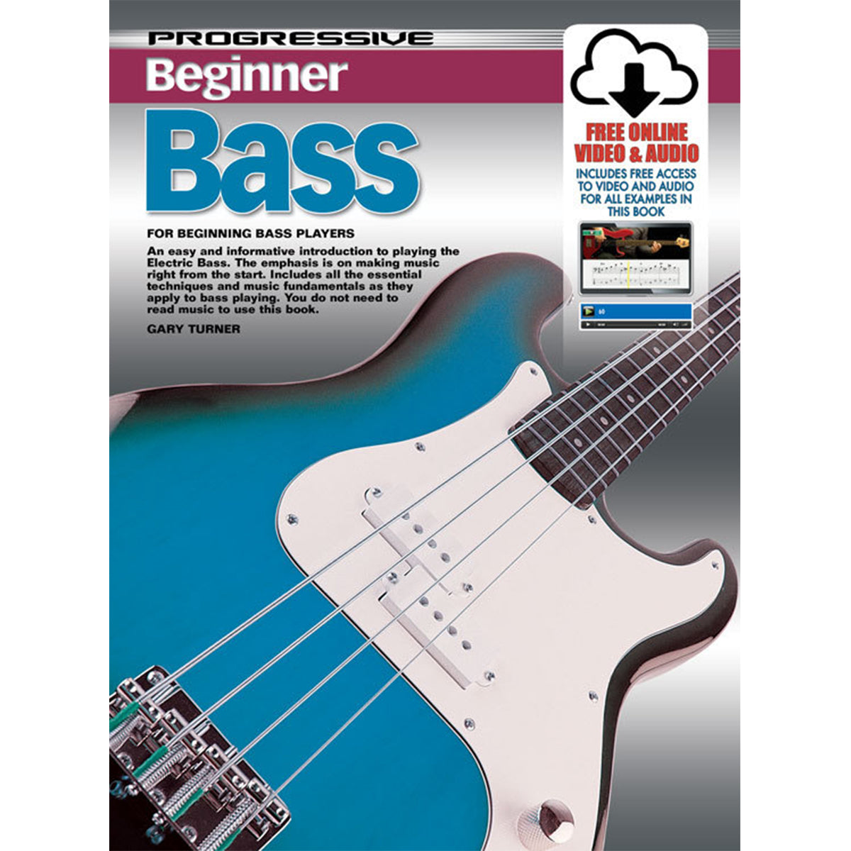 Progressive Books 69164 Beginner Bass w/ Online Video & Audio
