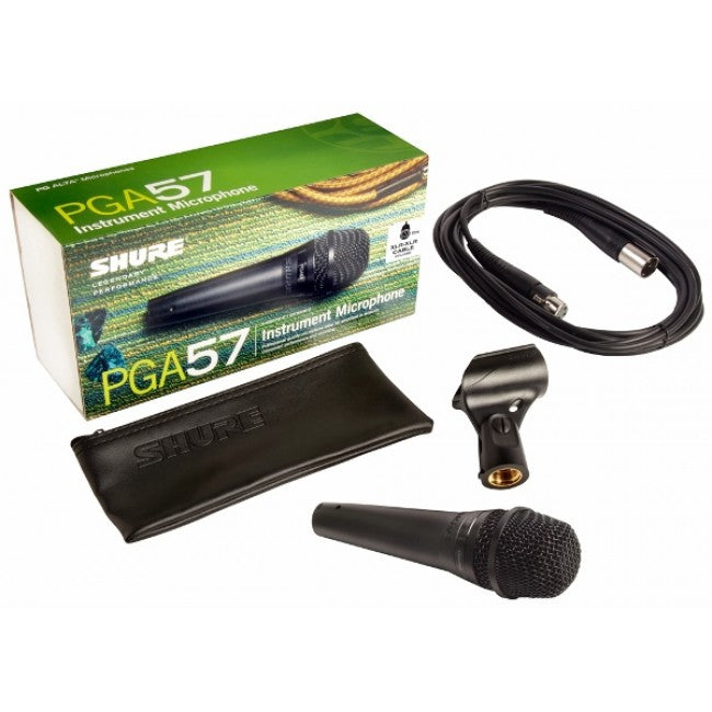 Shure PGA57 Wired Microphone Handheld Mic Vocal w/ XLR-XLR Cable, Clip & Pouch - PGA-57