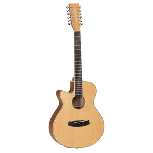 Tanglewood TW12CELH Winterleaf Acoustic Guitar 12-String Left Handed Super Folk Natural w/ Pickup & Cutaway