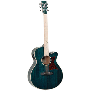 Tanglewood Winterleaf Blonde Acoustic Guitar Superfolk Aquamarine Gloss w/ Pickup & Cutaway