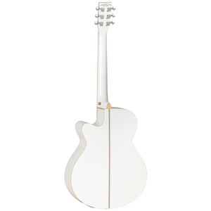 Tanglewood Winterleaf Blonde Acoustic Guitar Superfolk White Gloss w/ Pickup & Cutaway