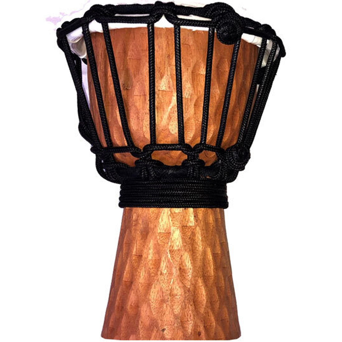 Toca Wooden Mini Djembe 4inch Carved Cherry Stain - SDMINICSS