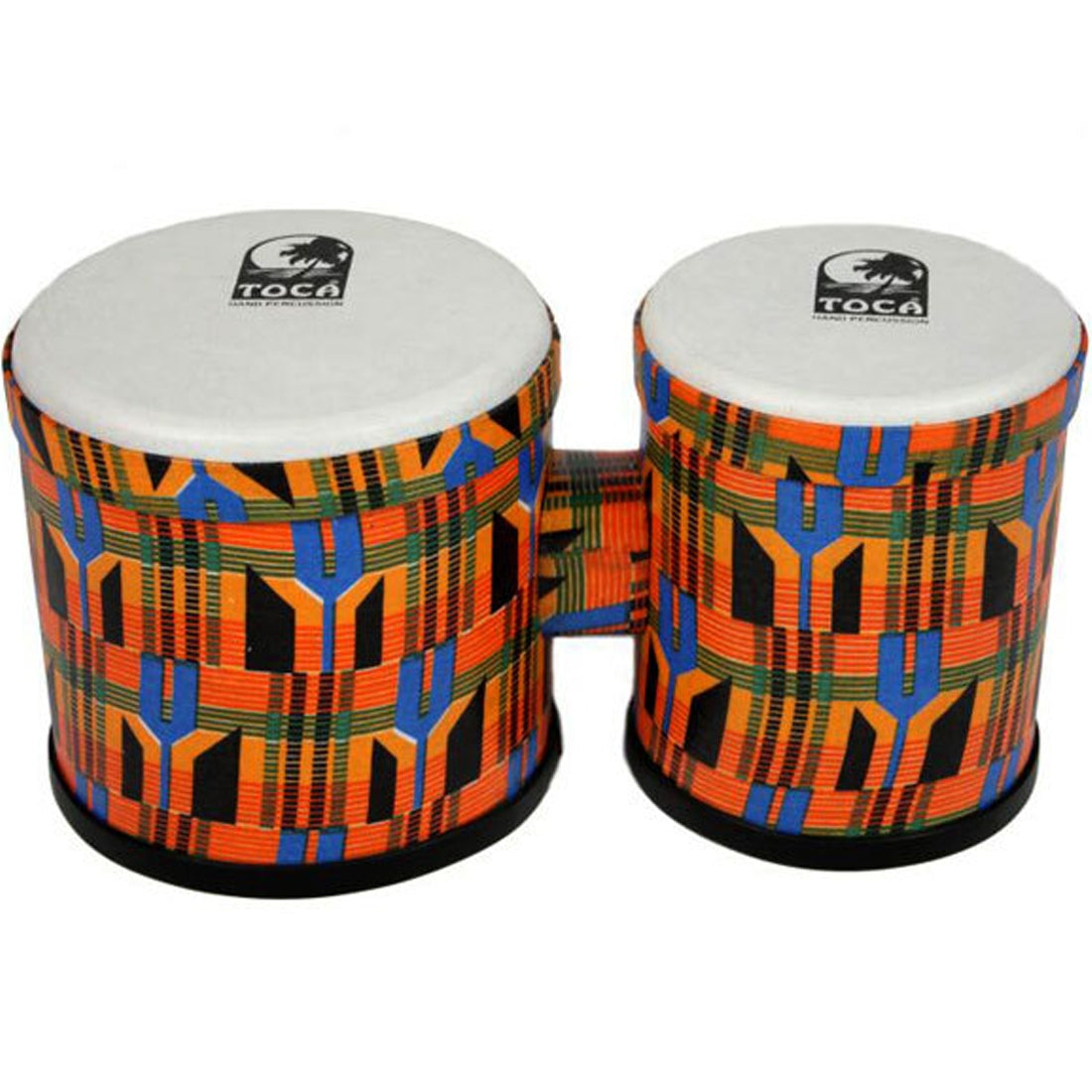 Toca Freestyle Bongos 5 &amp; 6inch Synthetic Kente Cloth - TF2BK