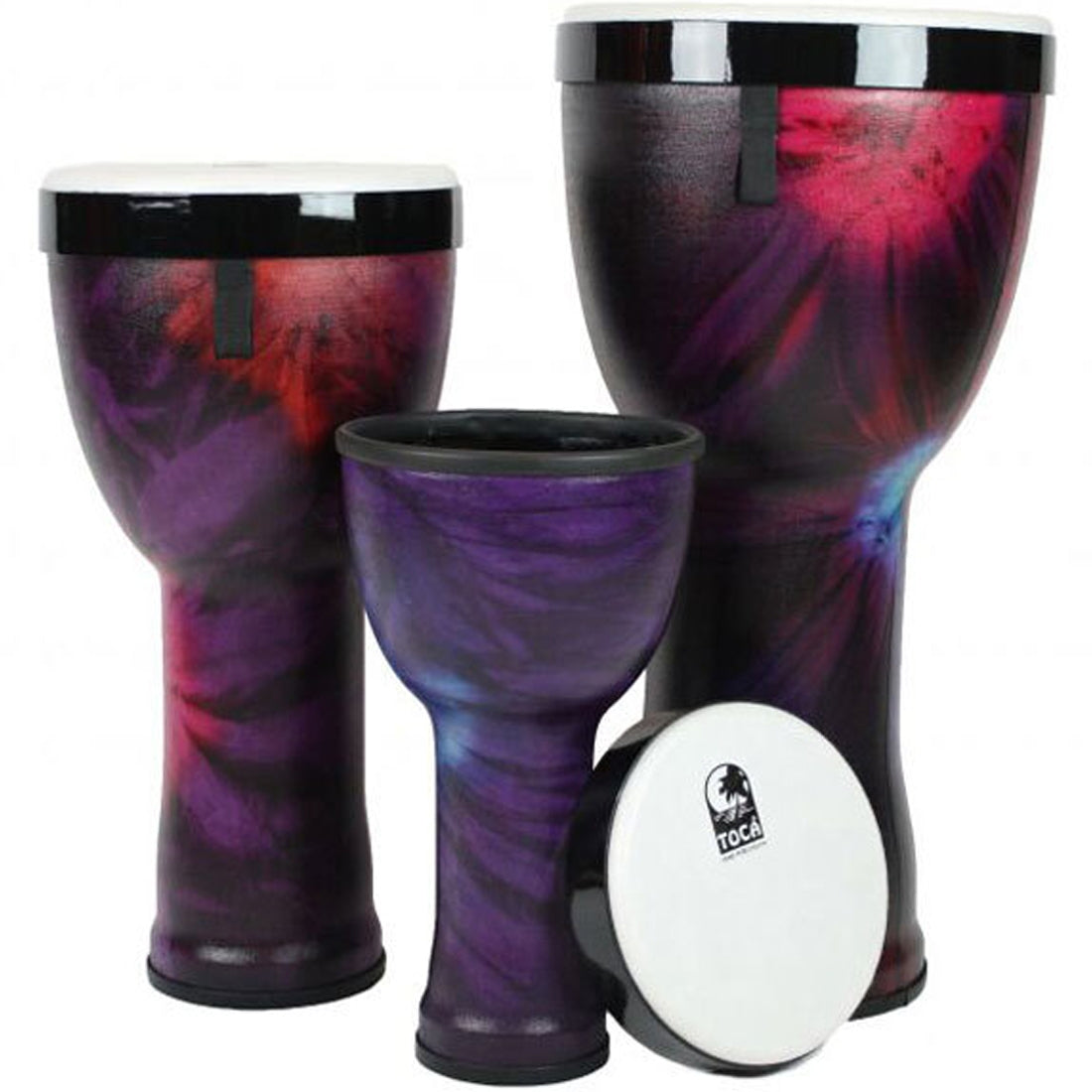 Toca Freestyle 2 Series Nesting Djembe 3-Pieces (8, 10, 12inch) Woodstock Purple - TF2ND3PCWP