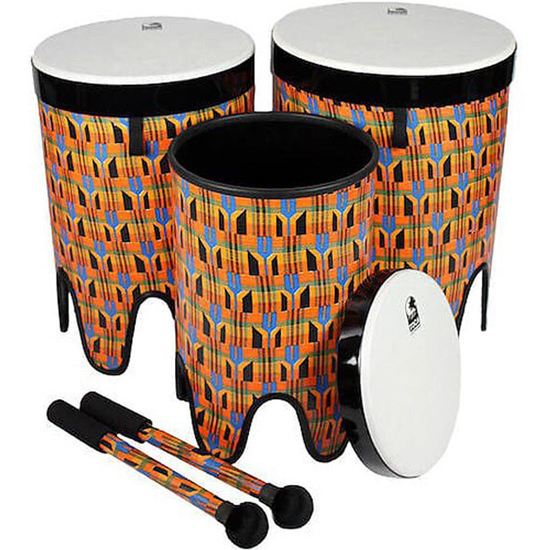 Toca Freestyle 2 Series Nesting Tom Tom 3-Piece (12, 14, 16inch) Nesting Tom Kente Cloth - TF2NT3PCK