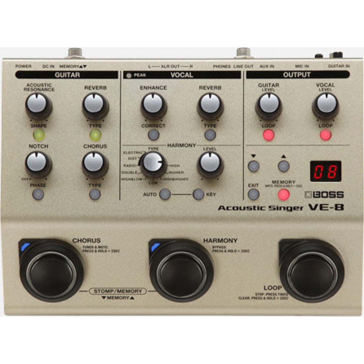 Boss VE-8 Acoustic Singer Effects Pedal VE8